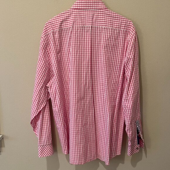NWOT Jeremy Argle NYC Men's Pink and White Checked Button-down XXL 100% Cotton - Picture 5 of 12
